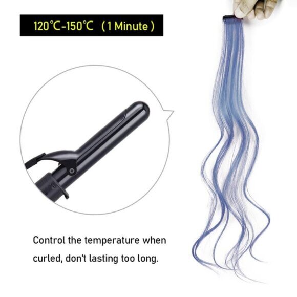 16PCS 22Inch Blue Clip-in Hair Extensions, Straight Colored Highlights for Women - Picture 7 of 7
